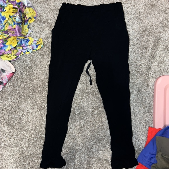 Aritzia Wilfred Marais Black Silk Trim Drawstring Pant size Large - Picture 6 of 16